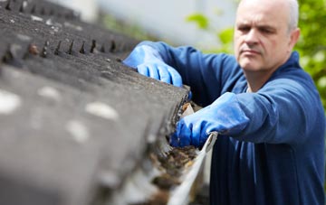 cleaning and inspecting Upper Ochrwyth roofs